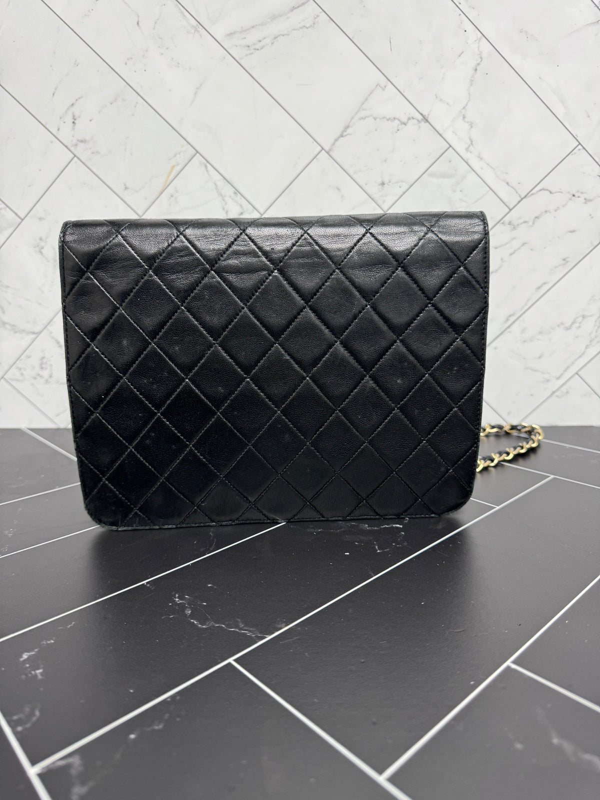 Chanel Vintage Black Quilted Single Flap Shoulder Bag