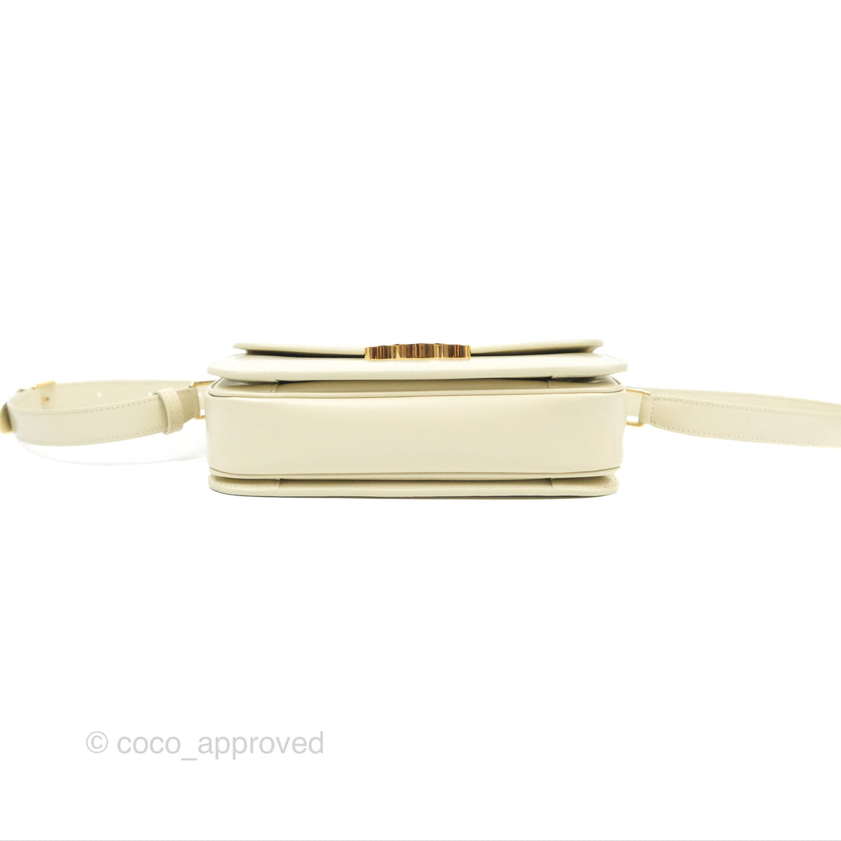 Celine Medium Triomphe Bag Limestone Shiny Calfskin