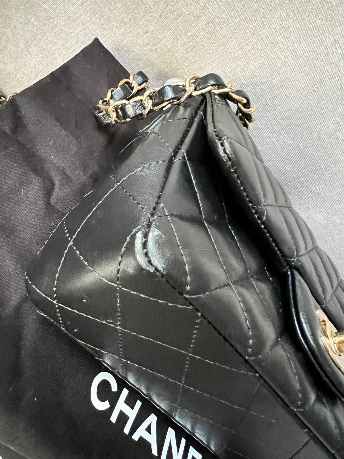 Chanel Mini Rectangular Classic Flap in Black Lambskin