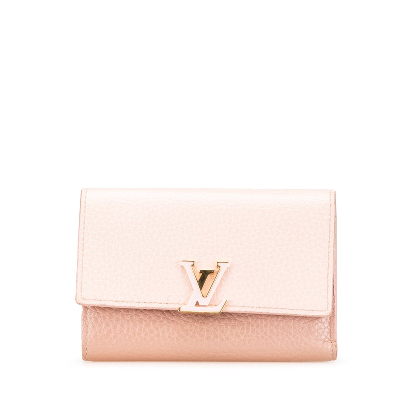 Pink Louis Vuitton Bicolor Taurillon Capucines Compact Wallet