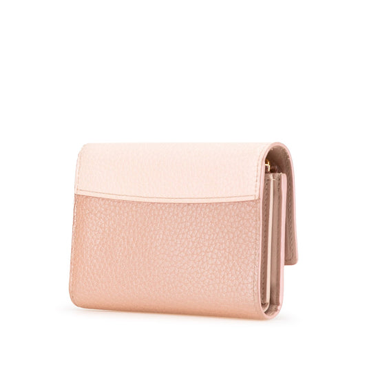 Pink Louis Vuitton Bicolor Taurillon Capucines Compact Wallet