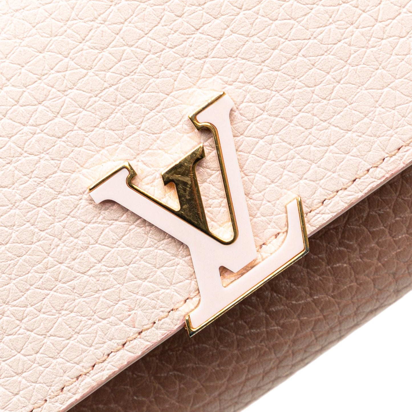 Pink Louis Vuitton Bicolor Taurillon Capucines Compact Wallet
