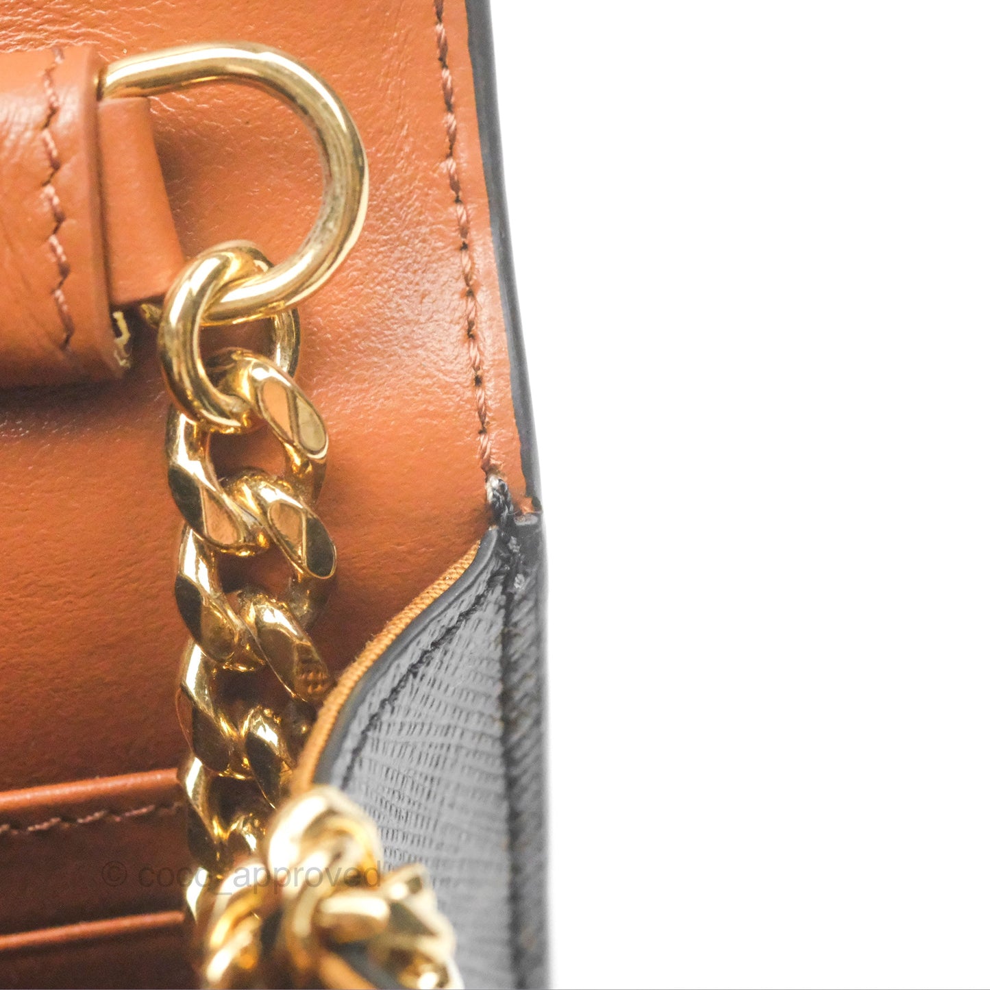 Celine Triomphe Wallet On Chain Canvas Tan Calfskin