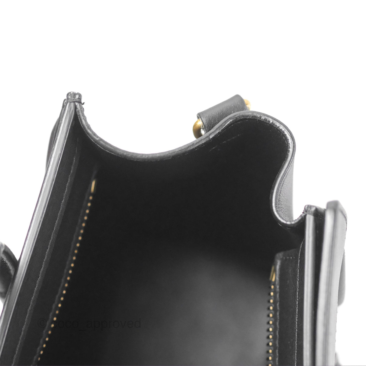 Celine Nano Luggage Bag Black Gold Hardware