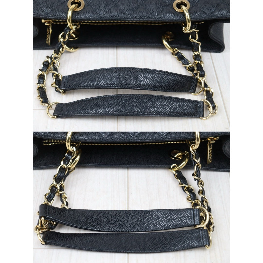 Very Good ( Rank A) ｜ CHANEL Matrasse GST Chain Tote Bag Caviar Skin Black  Made In 2012-2013Year｜H25022414