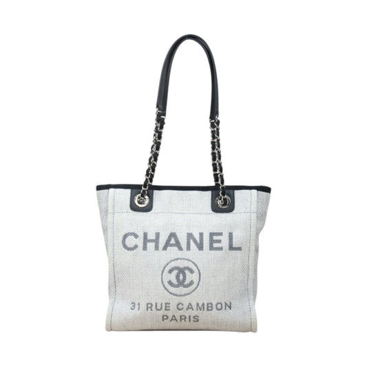 Good ( Rank AB)｜ CHANEL Canvas Tote Bag Gray Small Made In 2015-2016 Year｜V24110743