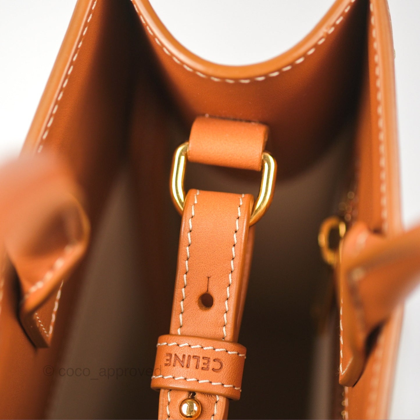 Celine Small Vertical Cabas Tote With Celine Print Natural/Tan