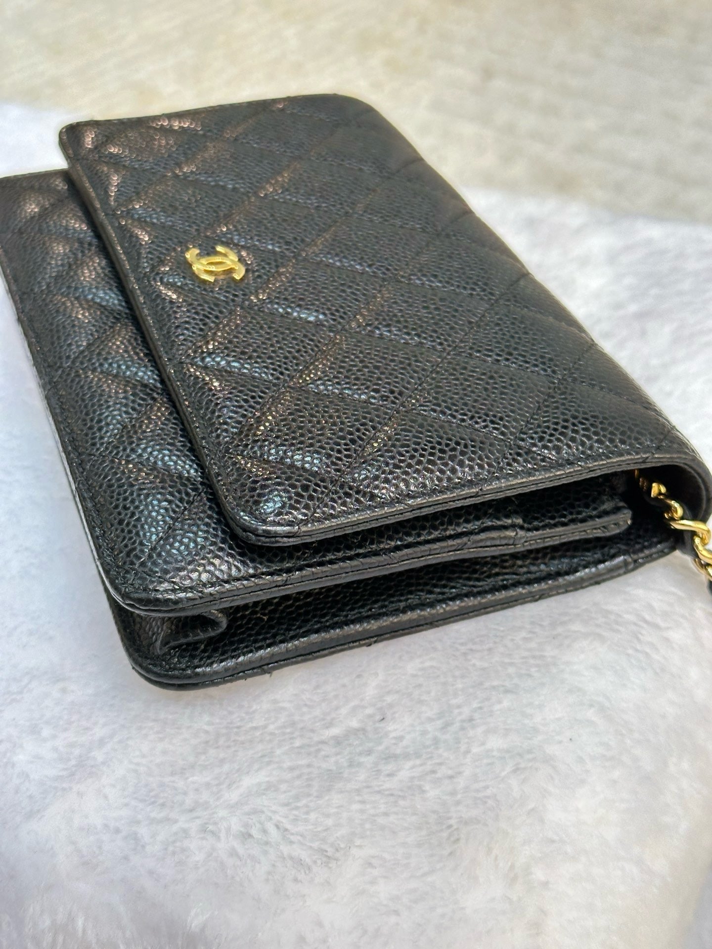 Chanel Classic Wallet on Chain Caviar Black GHW 28 Holo