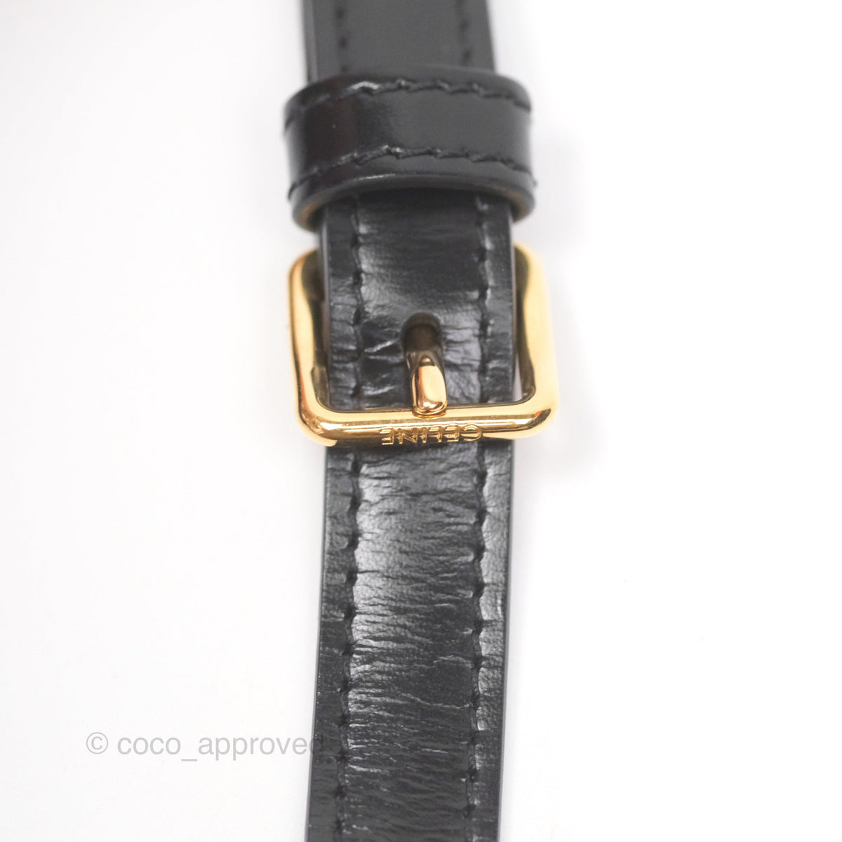 Celine Triomphe Shoulder Bag Black Calfskin