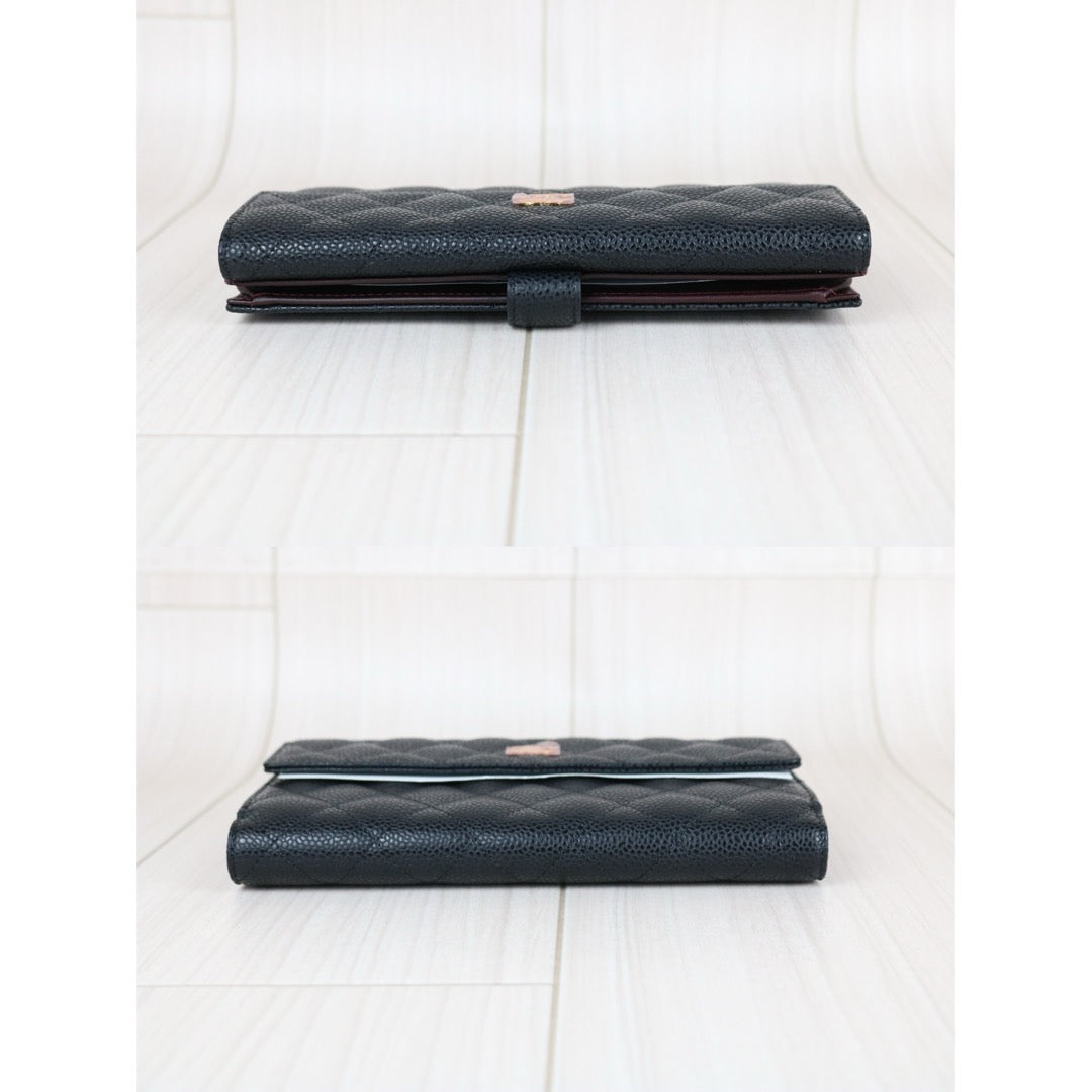 Excellent（Rank SA）｜CHANEL Caviar Skin Black Long Wallet Made In 2013- 2014Year｜X25051208