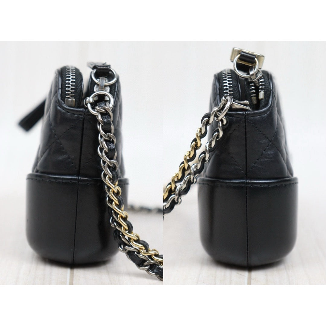 Very Good ( Rank A)｜CHANEL Mini Gabrielle Aged Calfskin Shoulder Bag Black Made in 2019-2020Year｜S25033009