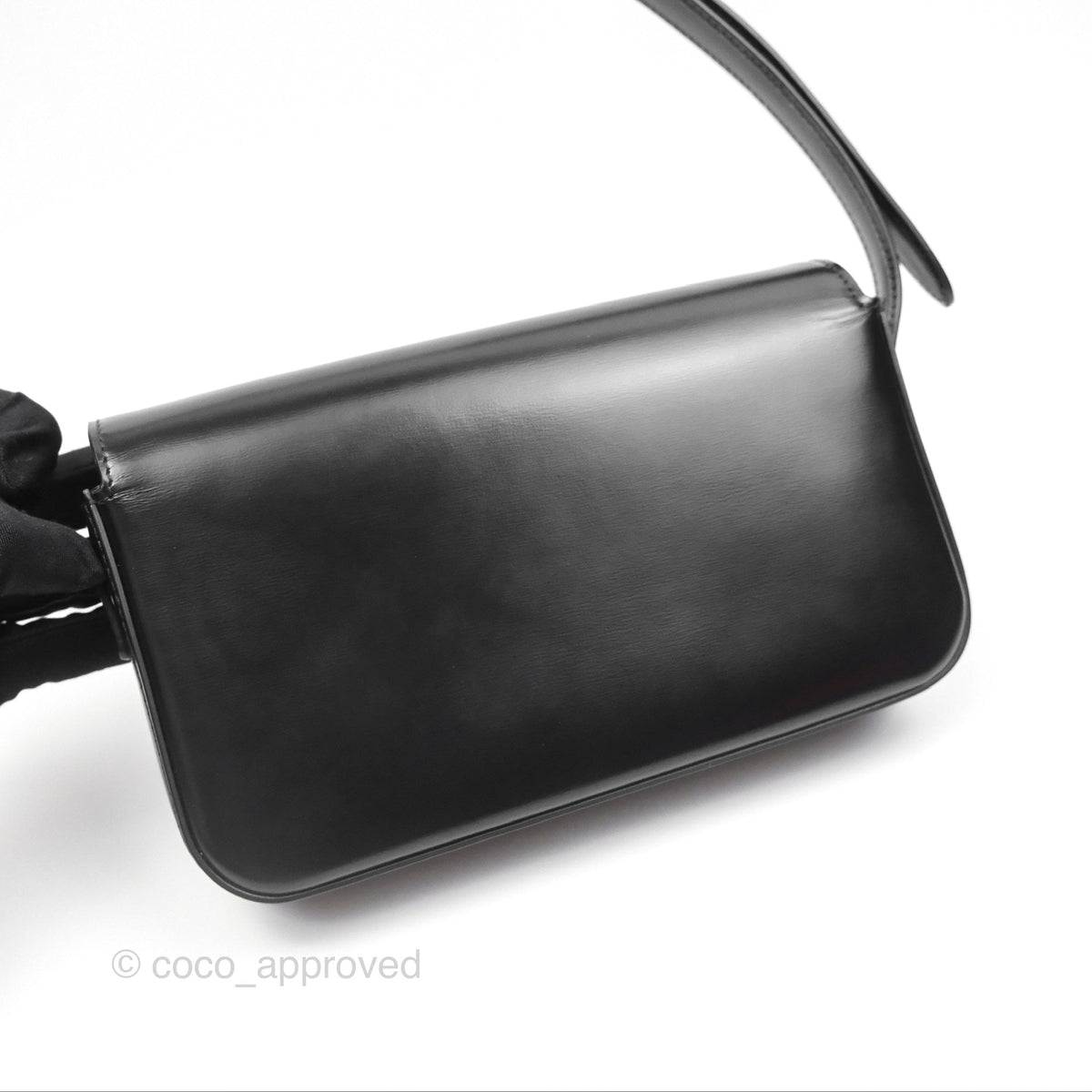 Celine Triomphe Shoulder Bag Black Calfskin
