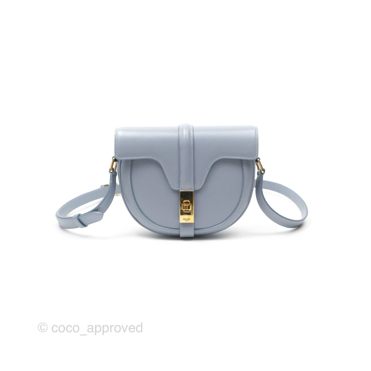Celine Small Besace 16 Arctic Blue Natural Calfskin