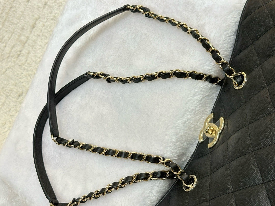 Chanel Medium Classic CC Shopping Tote Quilted Calfskin