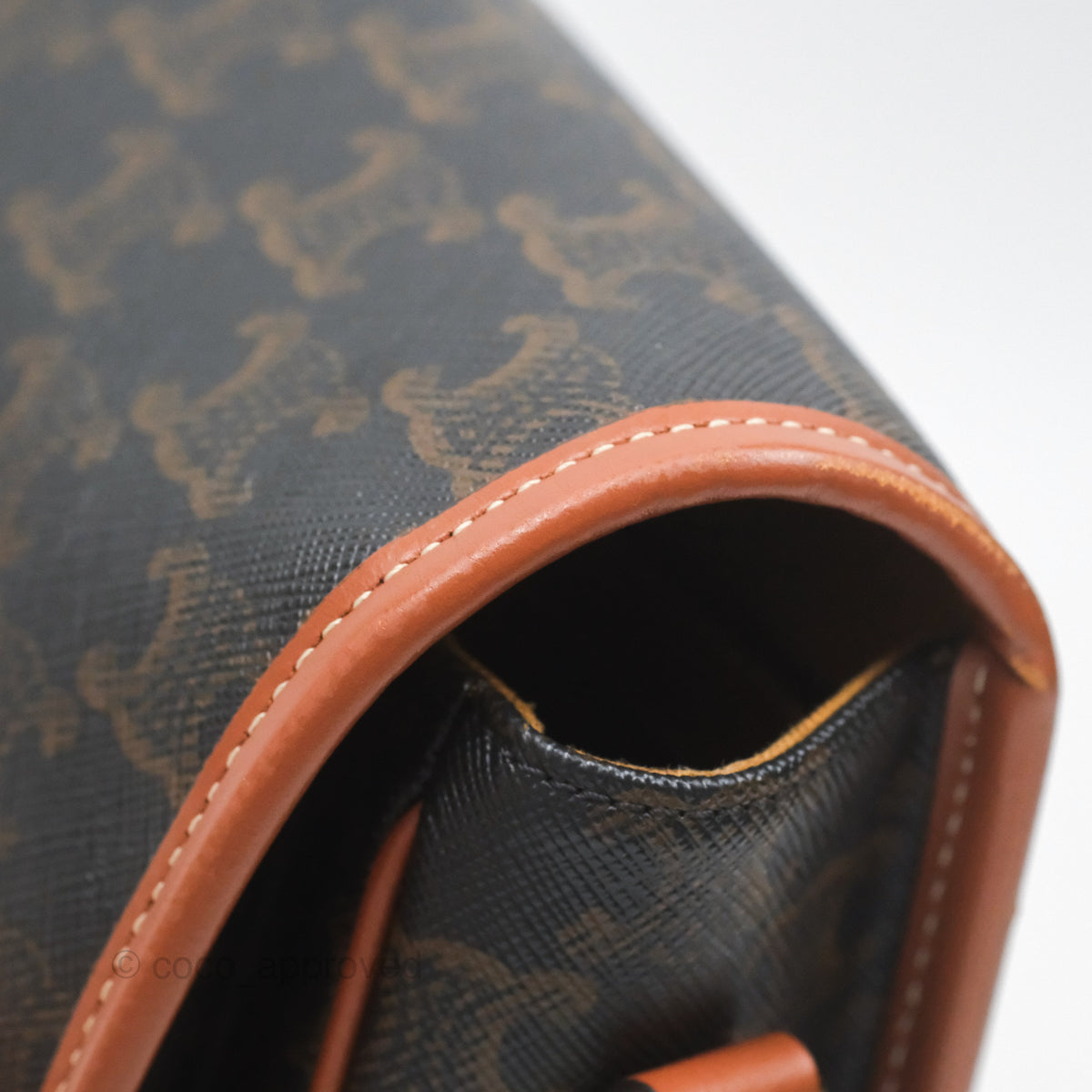 Celine Medium Folco Bag Triomphe Canvas Tan
