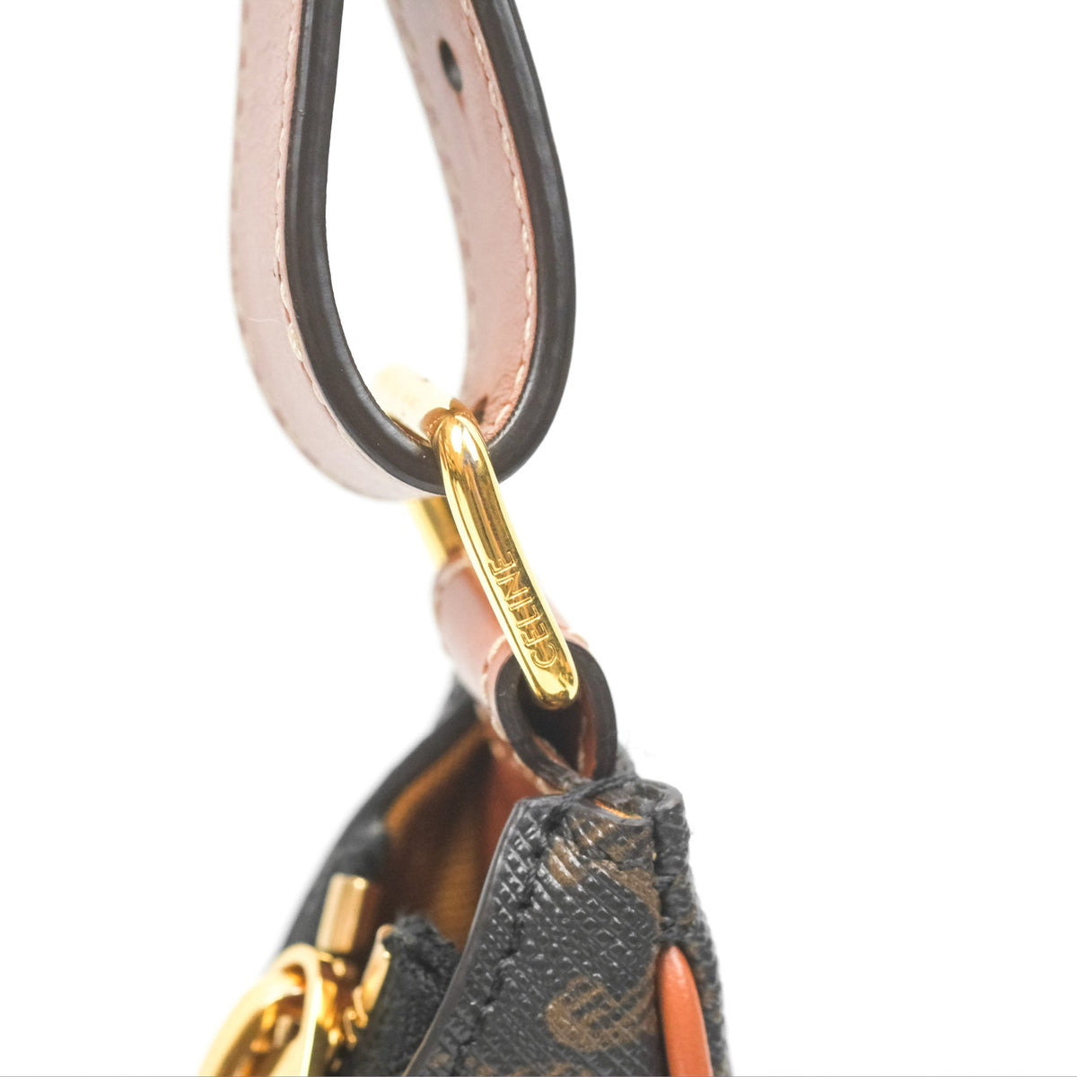 Celine Ava Bag In Triomphe Canvas Calfskin Tan
