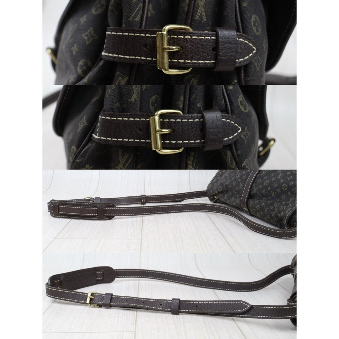 Rank AB｜LV Monogram Mini Run Saumur  Shoulder Bag Canvas Leather Brown｜24072401