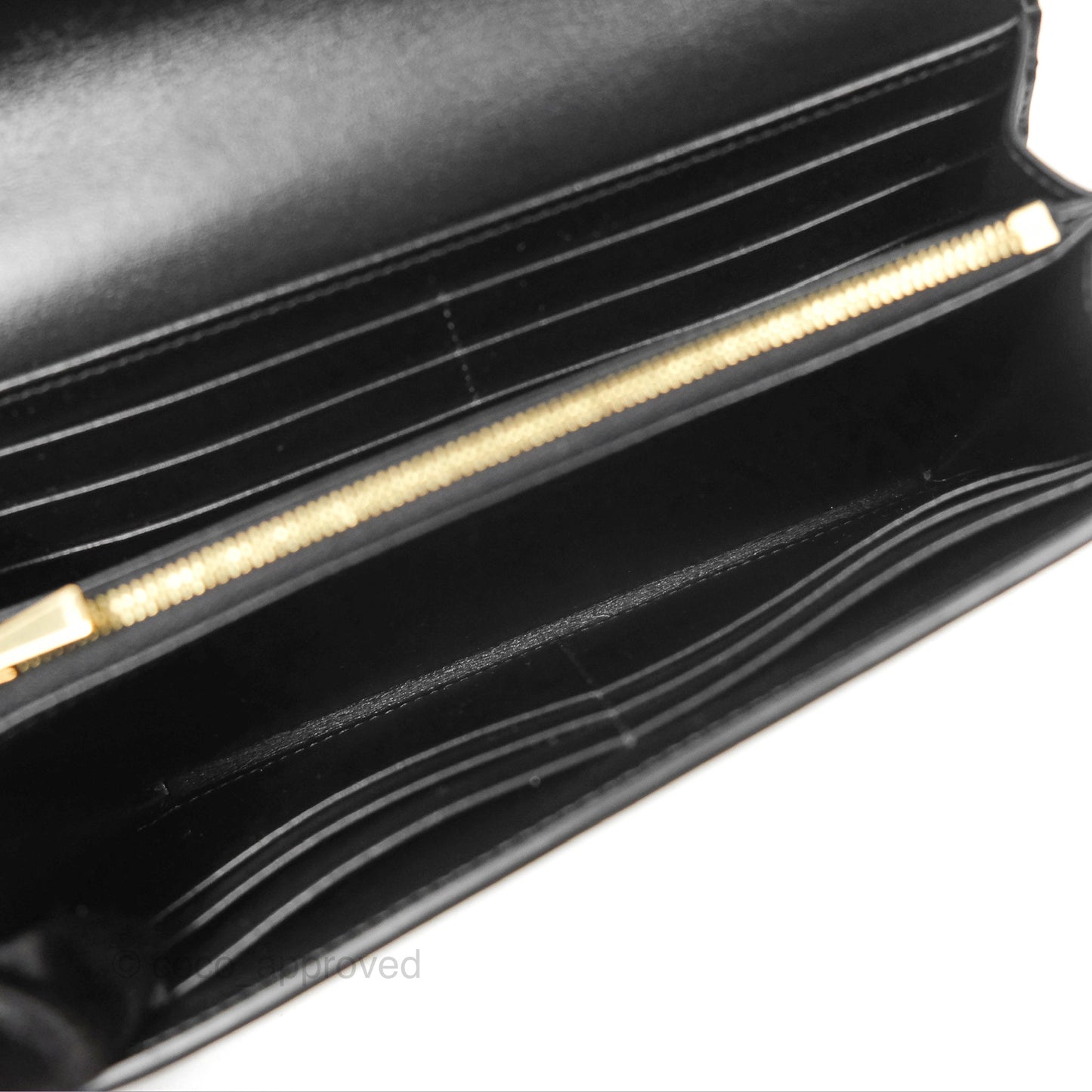 Celine Large Wallet Triomphe in Shiny Calfskin Black Gold Hardware