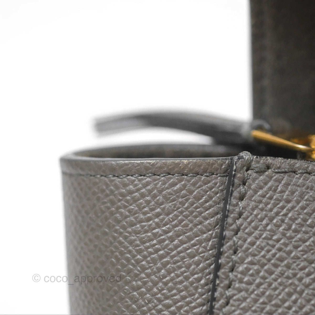 Celine Pico Belt Bag Grey Grained Calfskin Gold Hardware