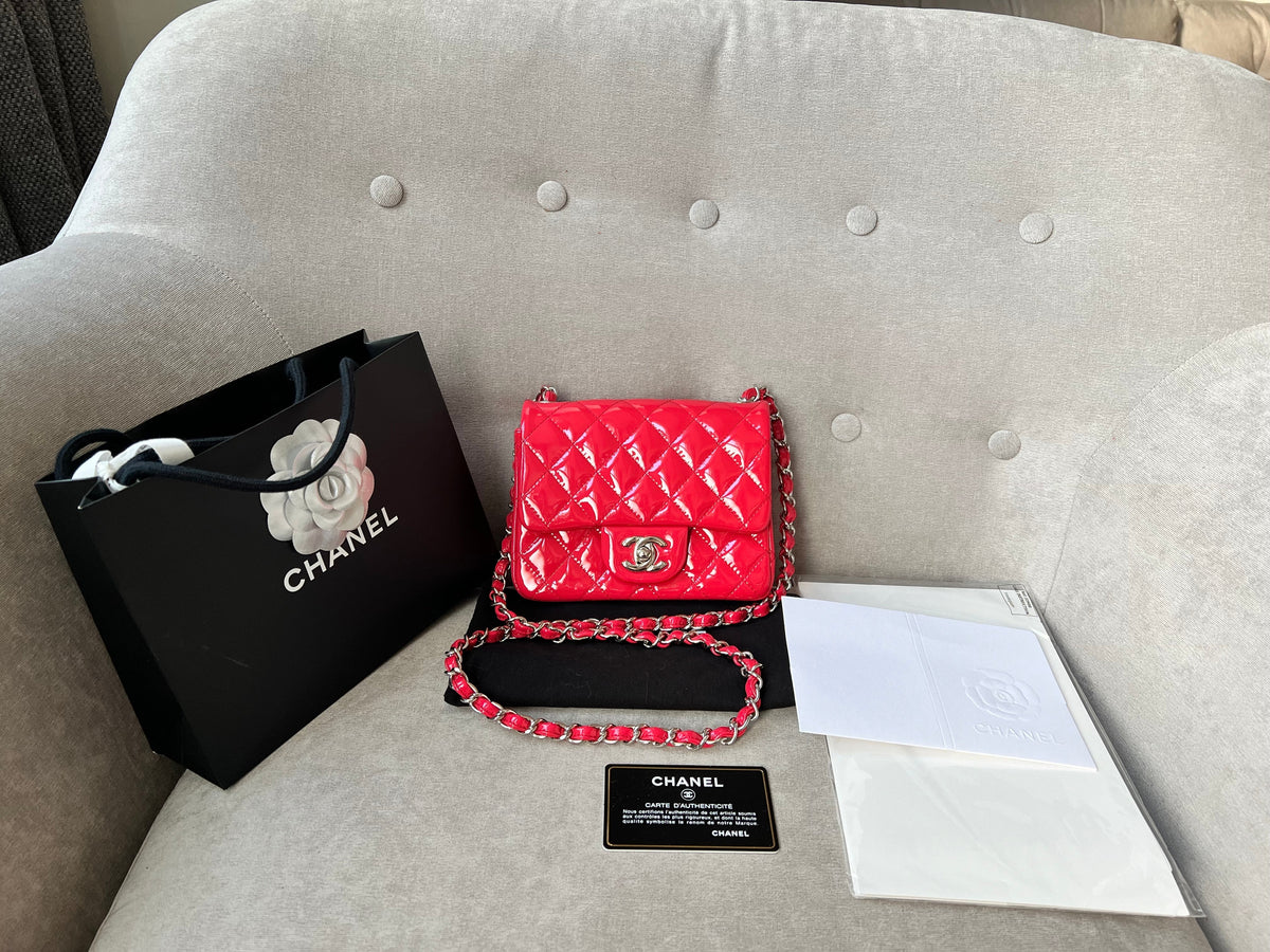 Chanel Square Mini Classic Flap in Pink Patent