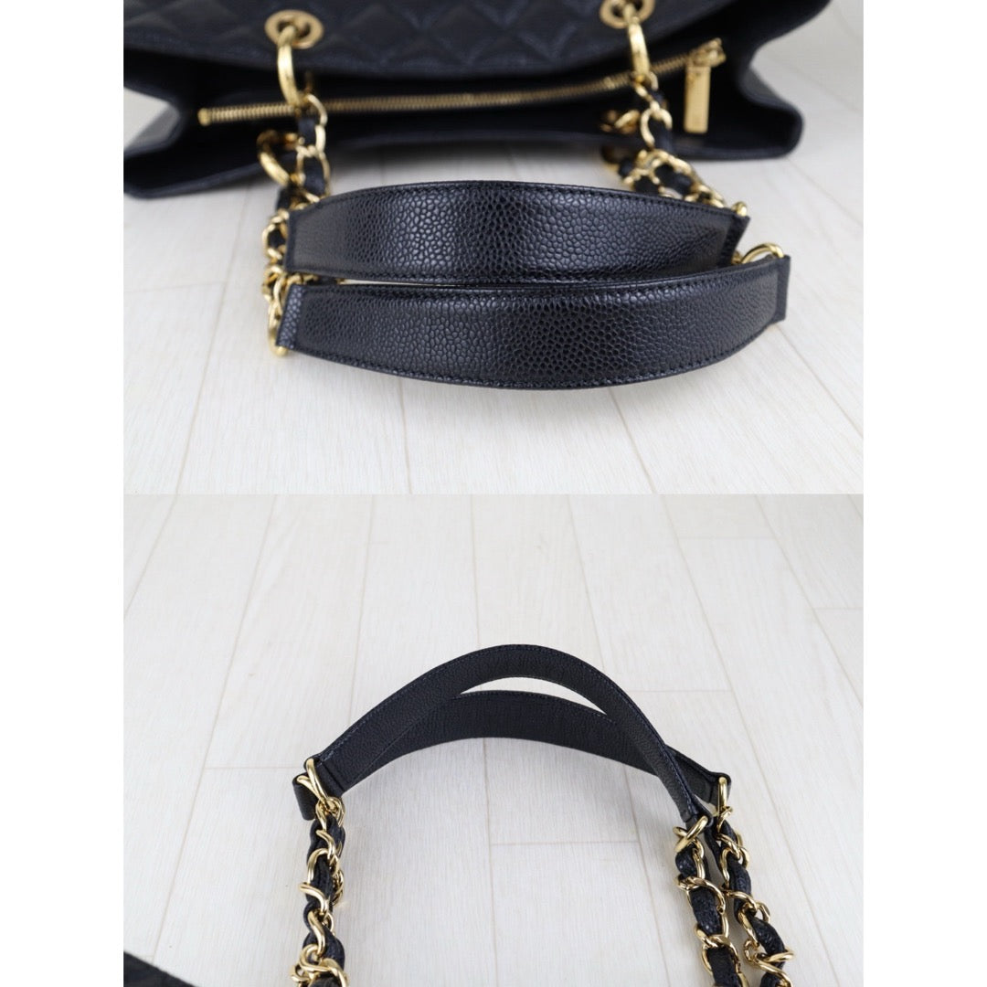 Very Good ( Rank A) ｜ CHANEL Matrasse GST Chain Tote Bag Caviar Skin Black  Made In 2010-2011 Year｜H25052624