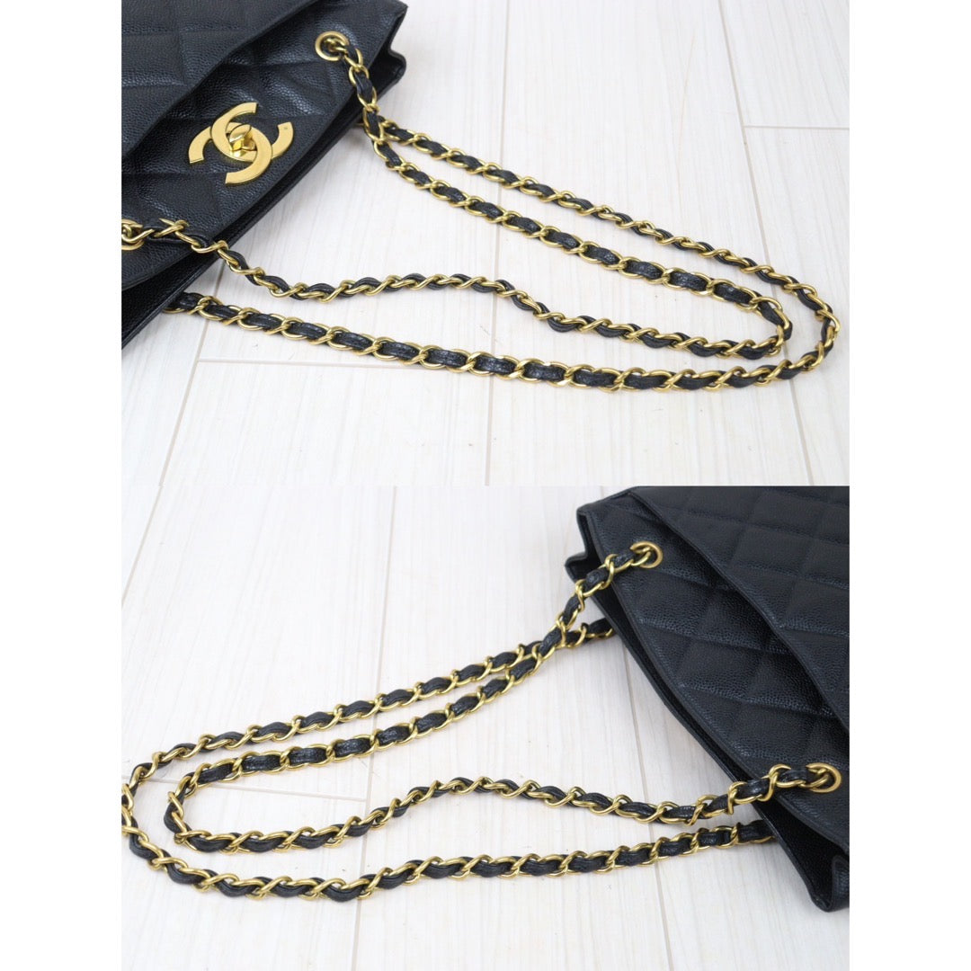 Good ( Rank AB)｜CHANEL Vintage Caviar Skin Black ShoulderBag｜P24071105