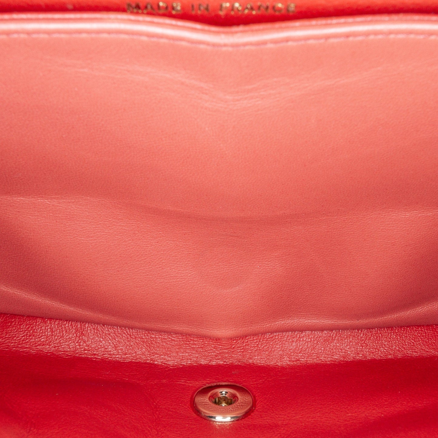 Orange Chanel Medium Classic Chevron Lambskin Double Flap Shoulder Bag