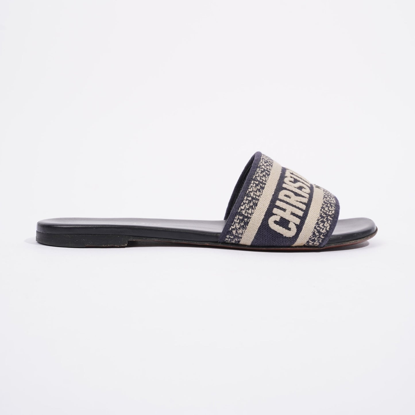 Christian Dior Dway Slide Navy / Beige Fabric EU 36 UK 3