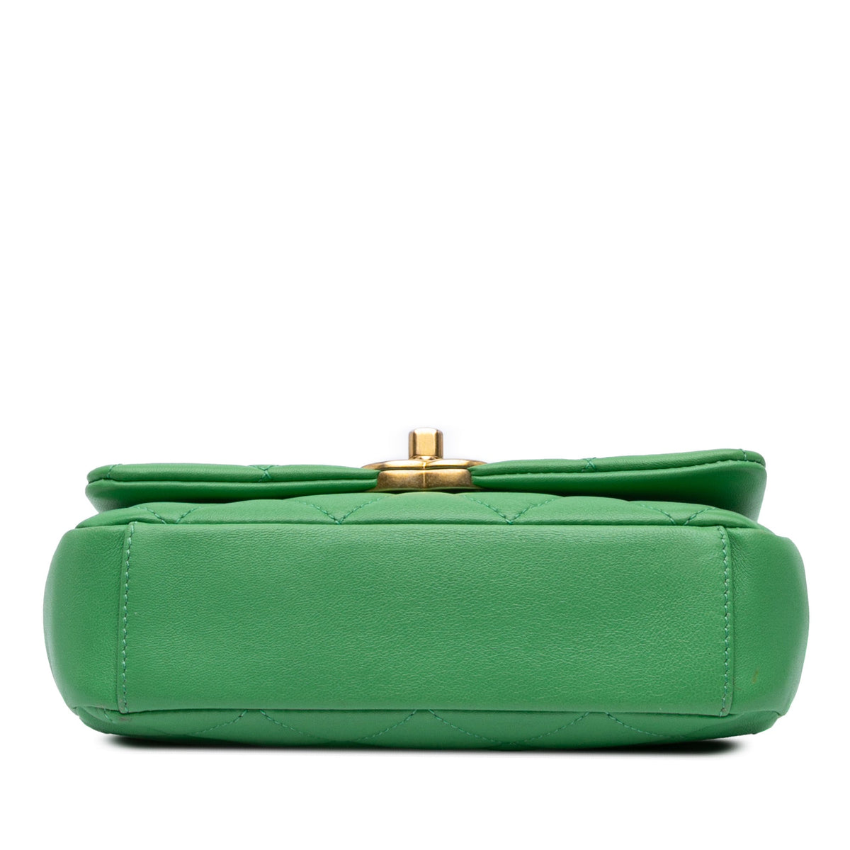 Green Chanel Small Quilted Lambskin Chain Is More Flap Satchel
