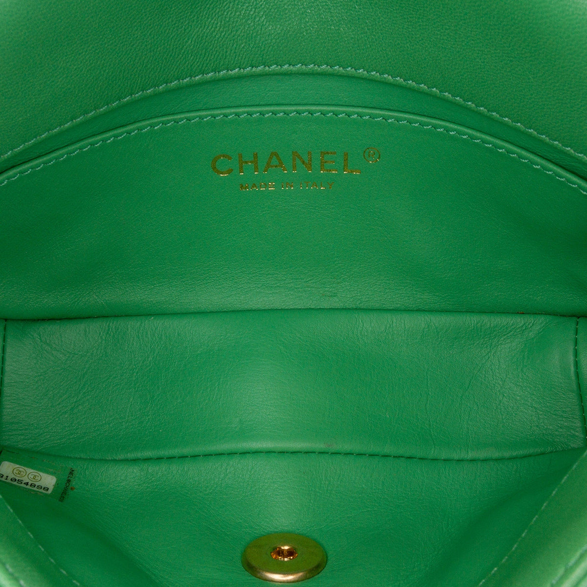 Green Chanel Small Quilted Lambskin Chain Is More Flap Satchel