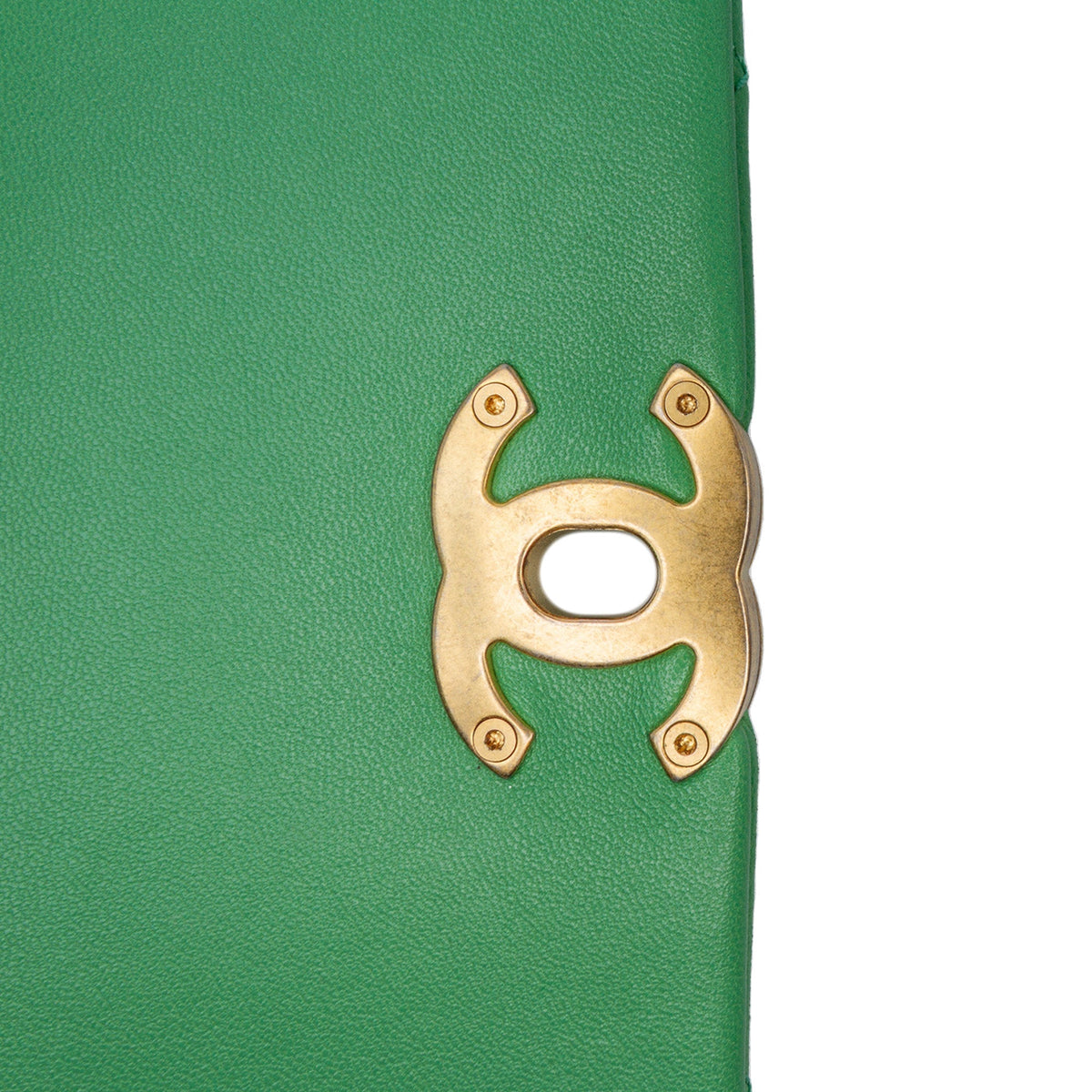 Green Chanel Small Quilted Lambskin Chain Is More Flap Satchel