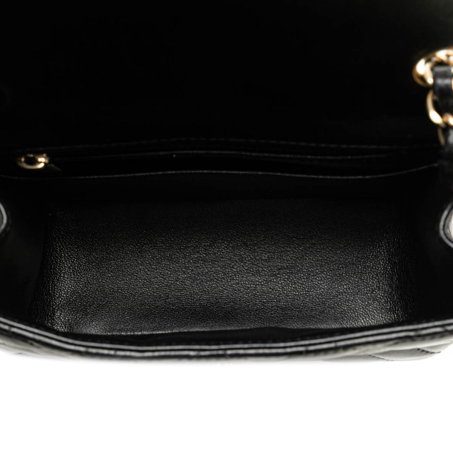 Black Chanel Mini Square Classic Lambskin Single Flap Crossbody Bag