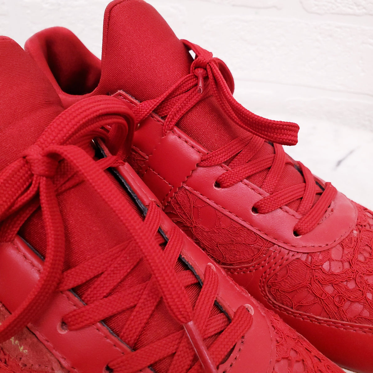 DOLCE & GABBANA RED LACE SNEAKERS - SIZE 37