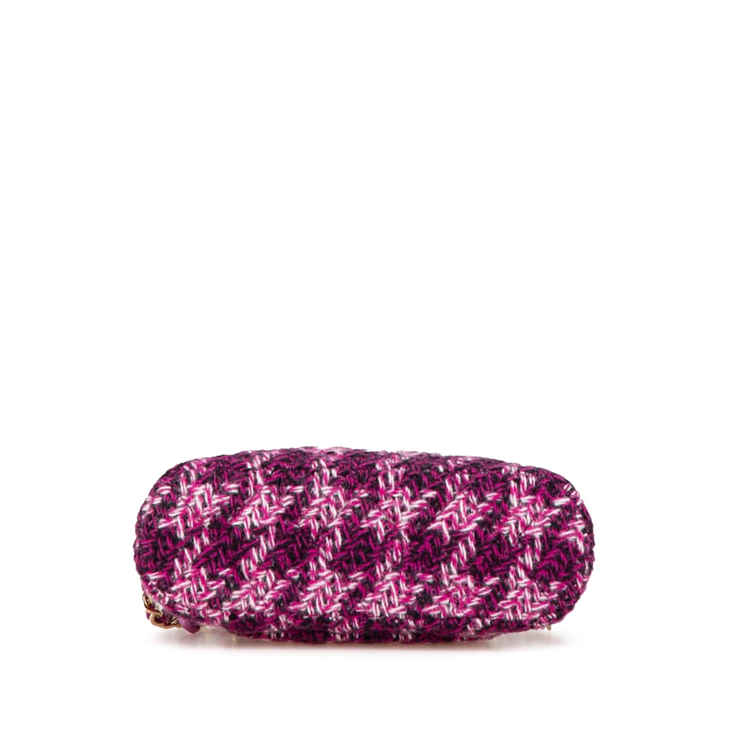 Pink Chanel Tweed Houndstooth Clutch On Chain Crossbody Bag