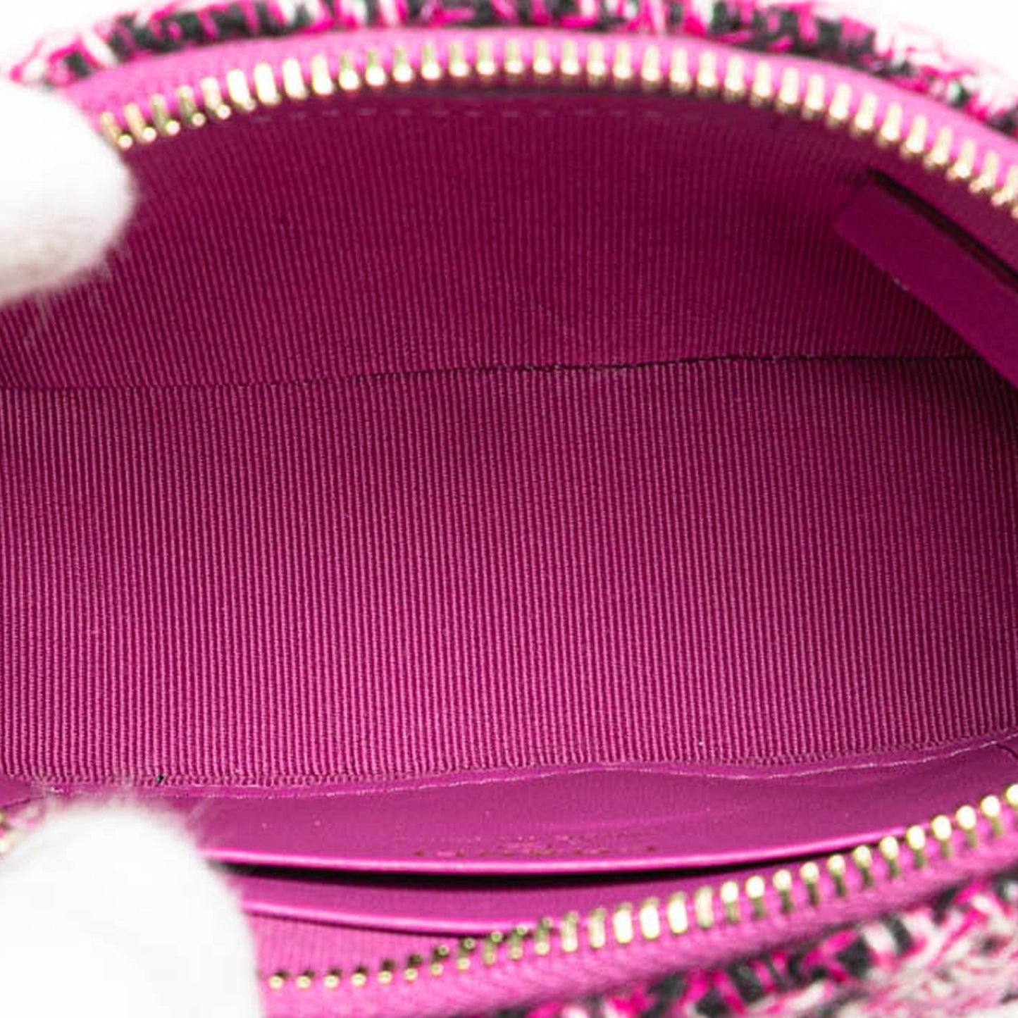 Pink Chanel Tweed Houndstooth Clutch On Chain Crossbody Bag