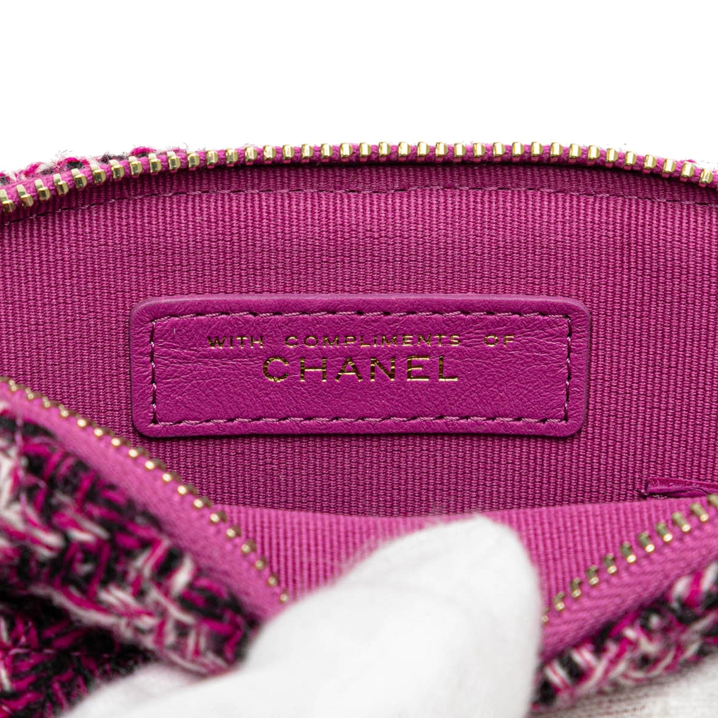Pink Chanel Tweed Houndstooth Clutch On Chain Crossbody Bag