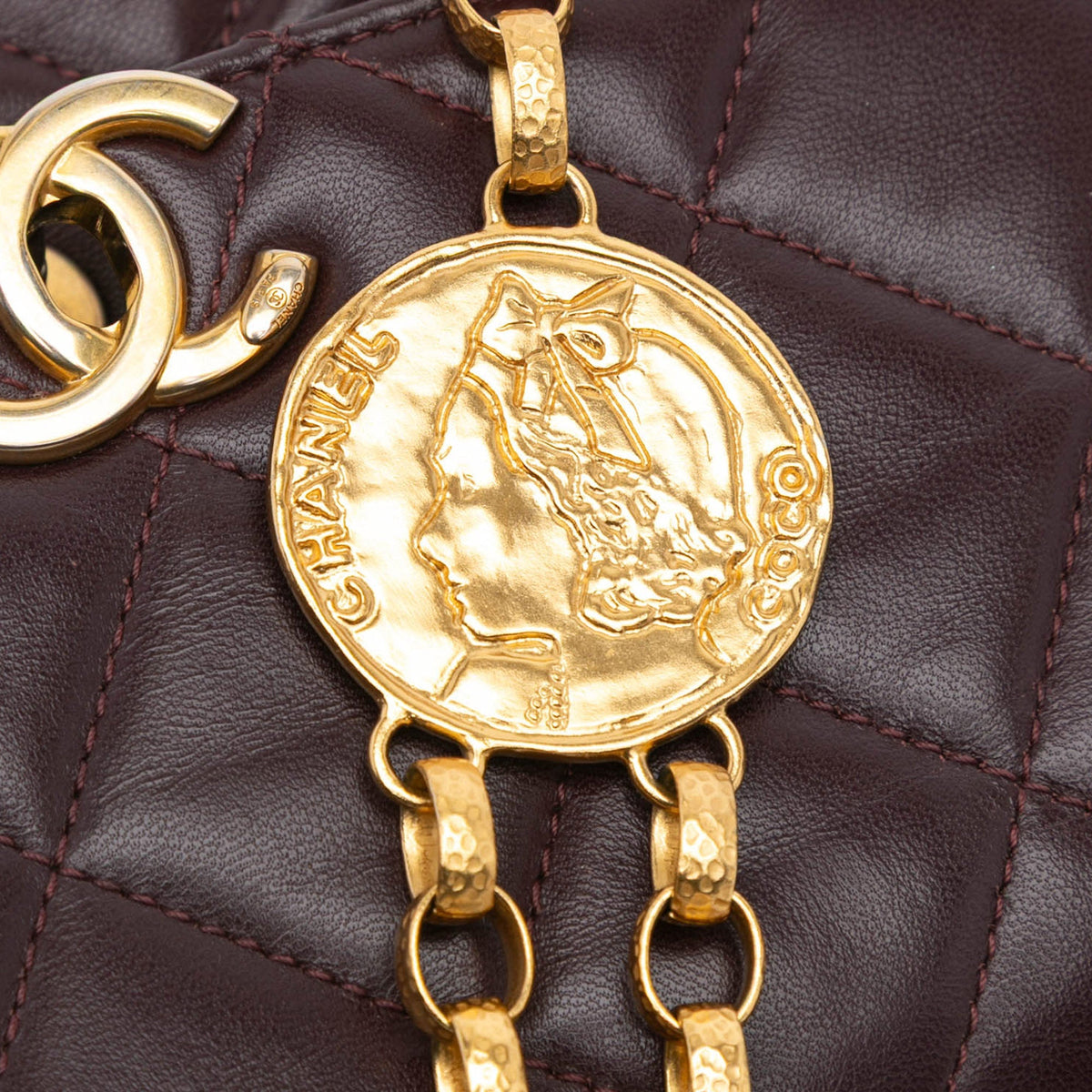 Red Chanel Small Quilted Lambskin CC Coin Bag