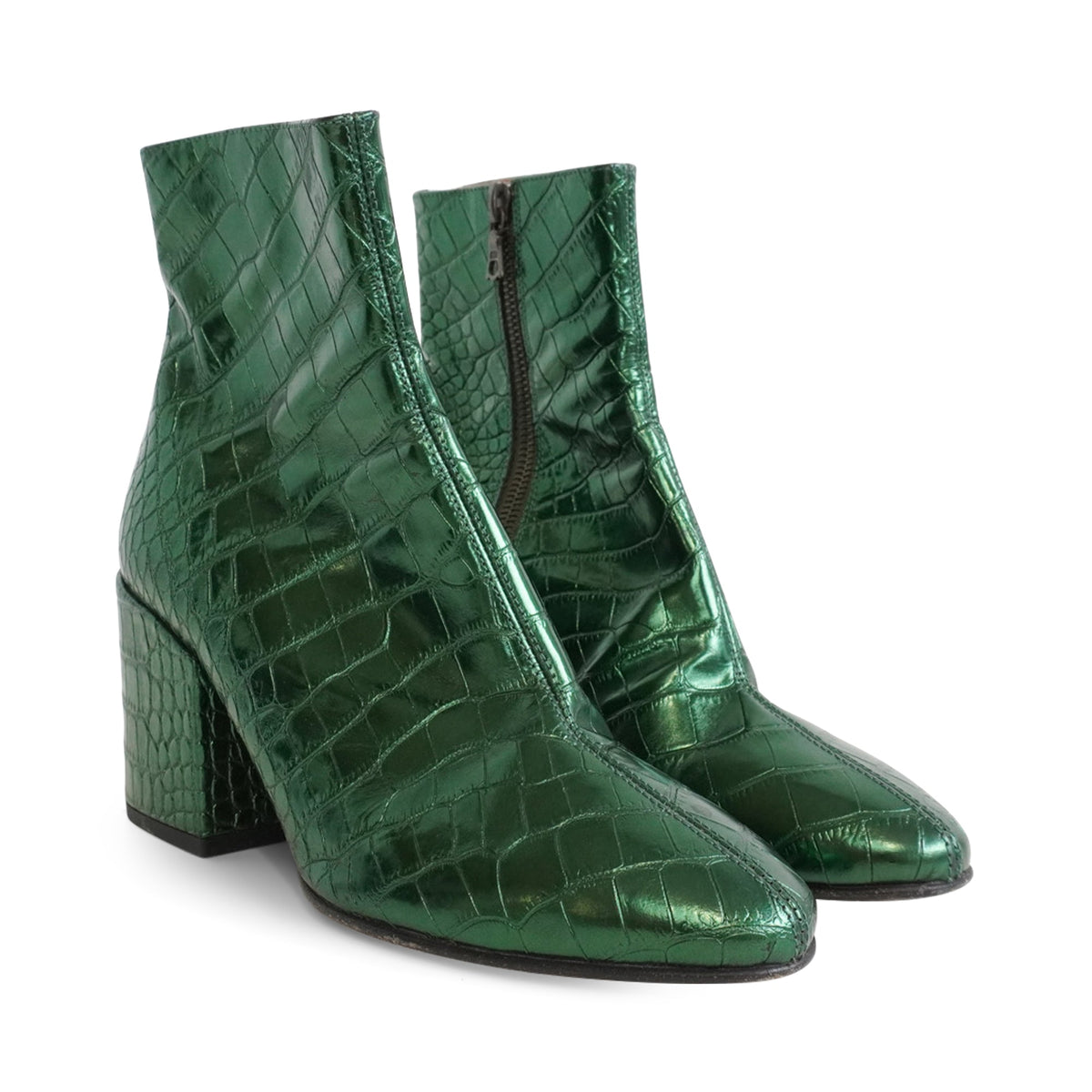 Dries Van Noten Metallic Ankle Boots - Women's 38