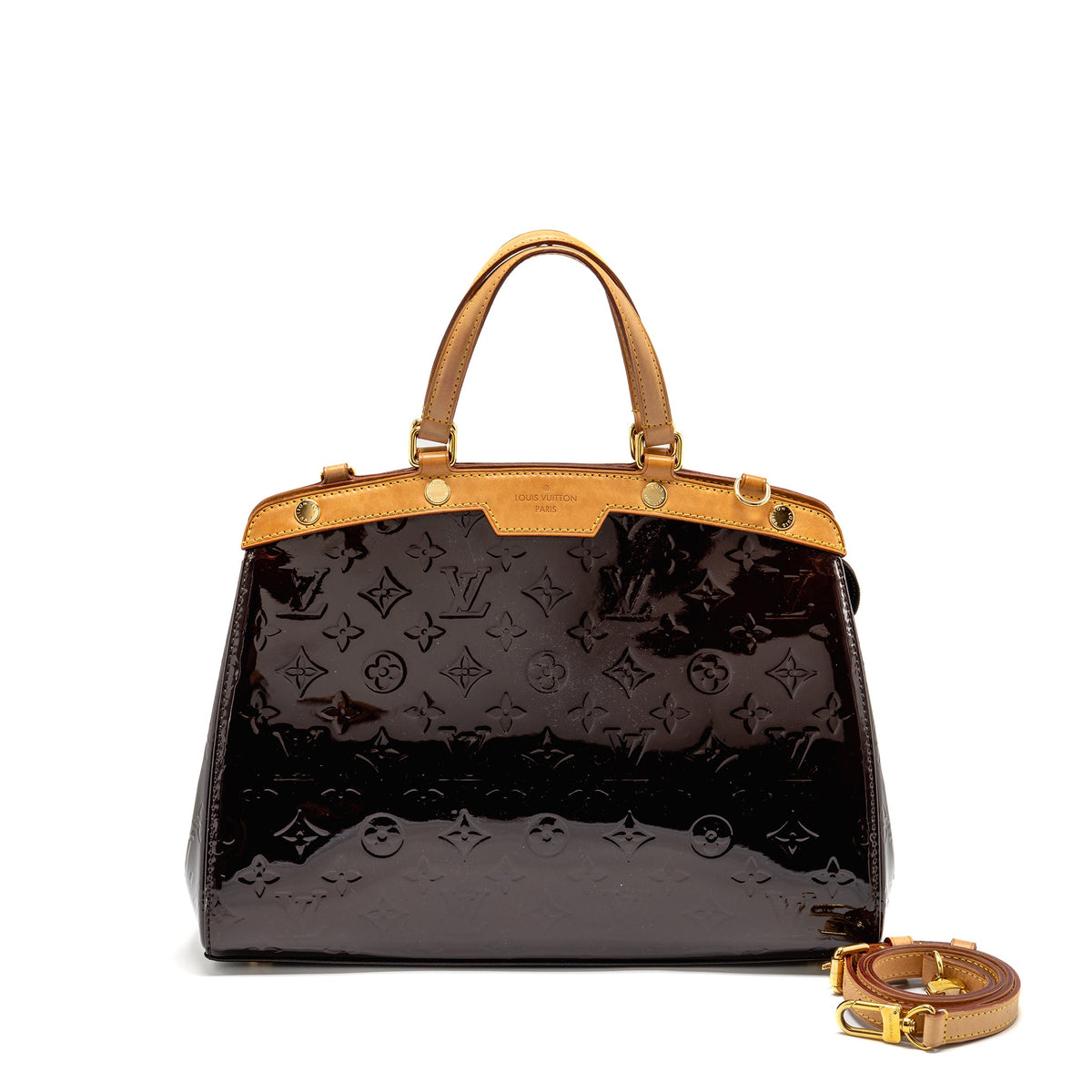 Louis Vuitton Vernis Brea MM Bag Monogram Patent Amarante GHW