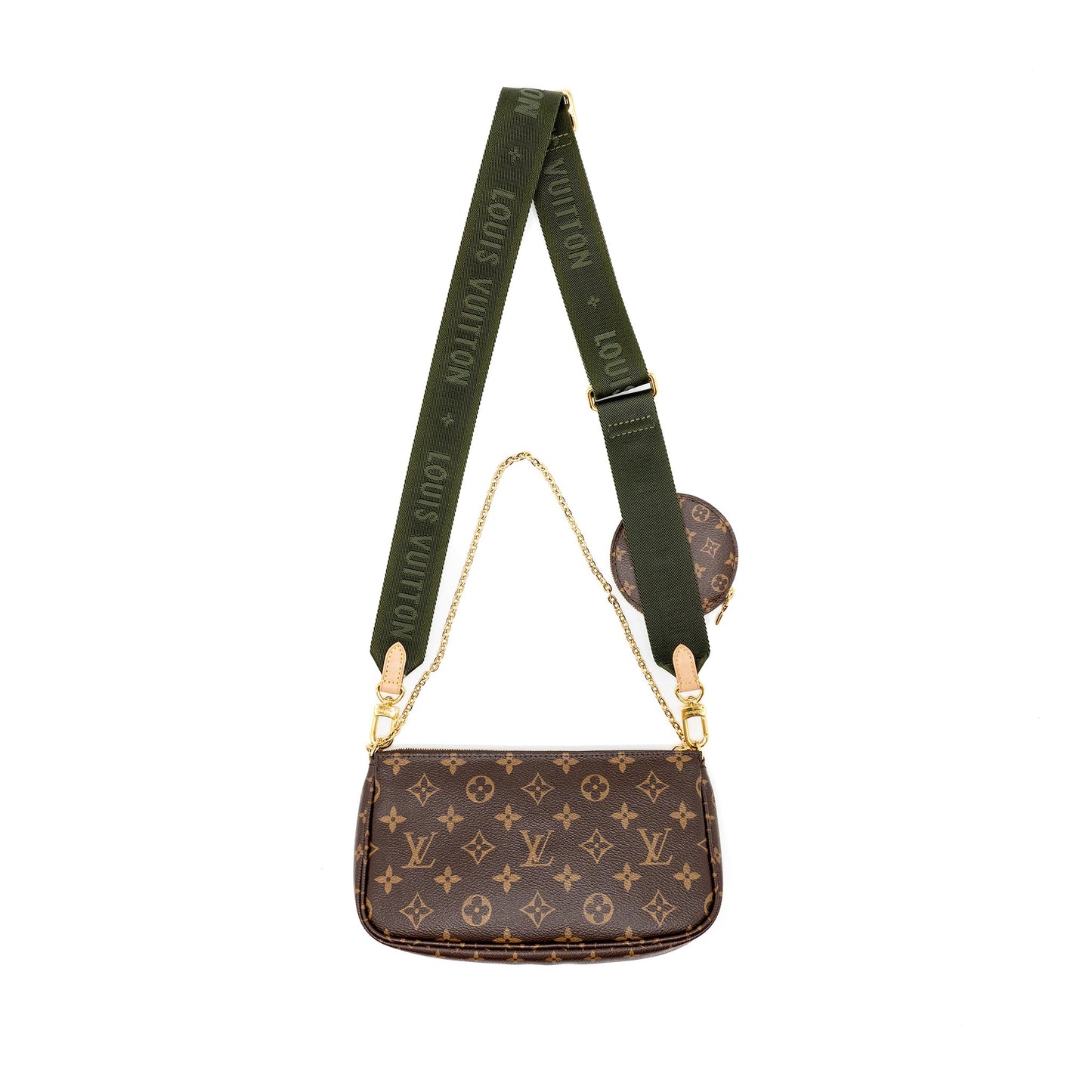 Louis Vuitton Multi Pochette Monogram Canvas Khaki STRAP GHW