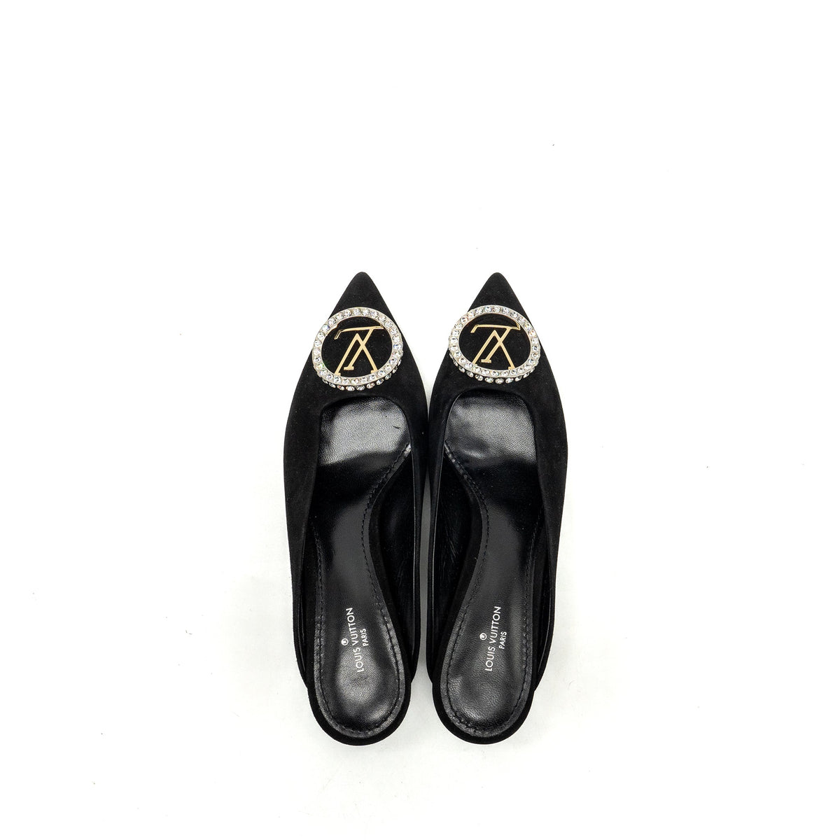 Louis Vuitton Size 37 Madeleine Mules Suede Black