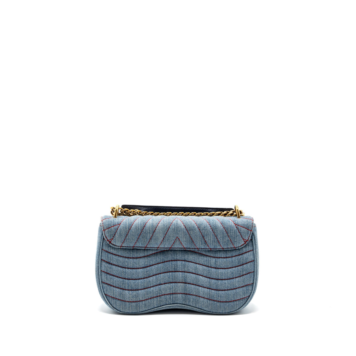 Louis Vuitton new wave flap chain bag limited edition denim blue/ multicolor GHW