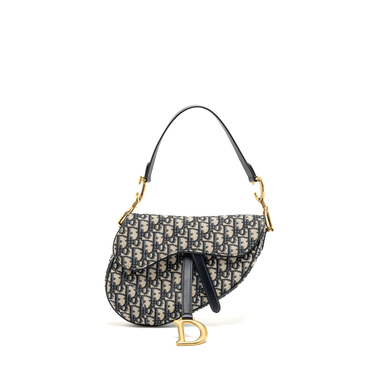 Dior Medium Saddle Bag Blue Dior Oblique Jacquard Canvas/Calfskin GHW