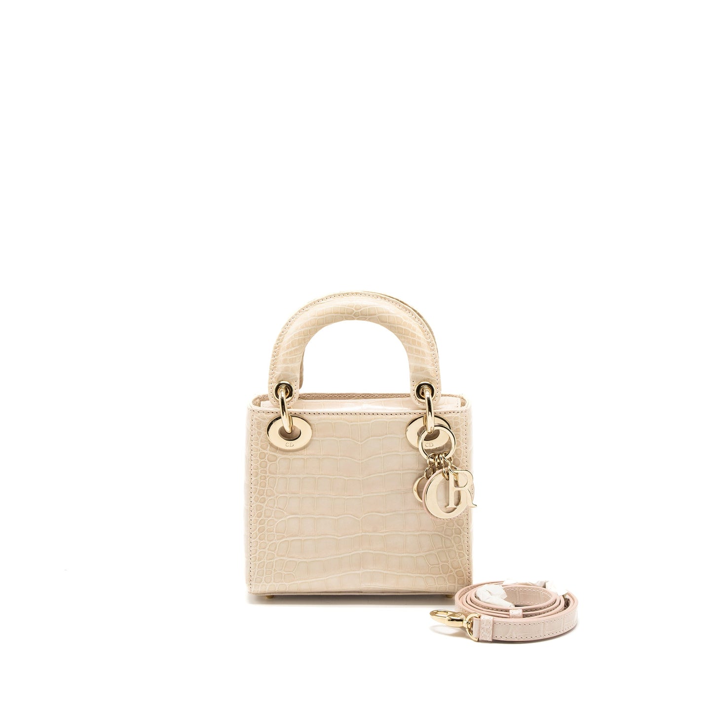 Dior Mini Lady Dior Alligator Mississippiensis Light Pink LGHW