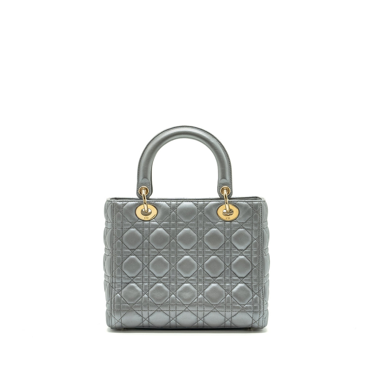 Dior Medium Lady Dior Lambskin Silver LGHW
