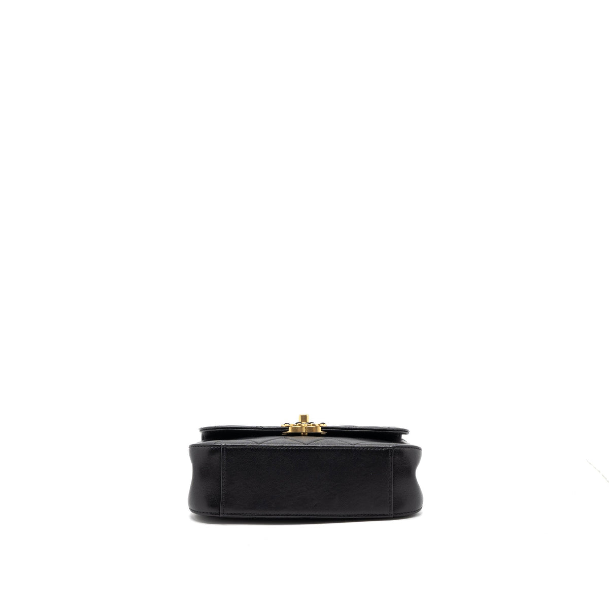 Chanel Top Handle Flap Bag Detailed Logo Goatskin Black GHW