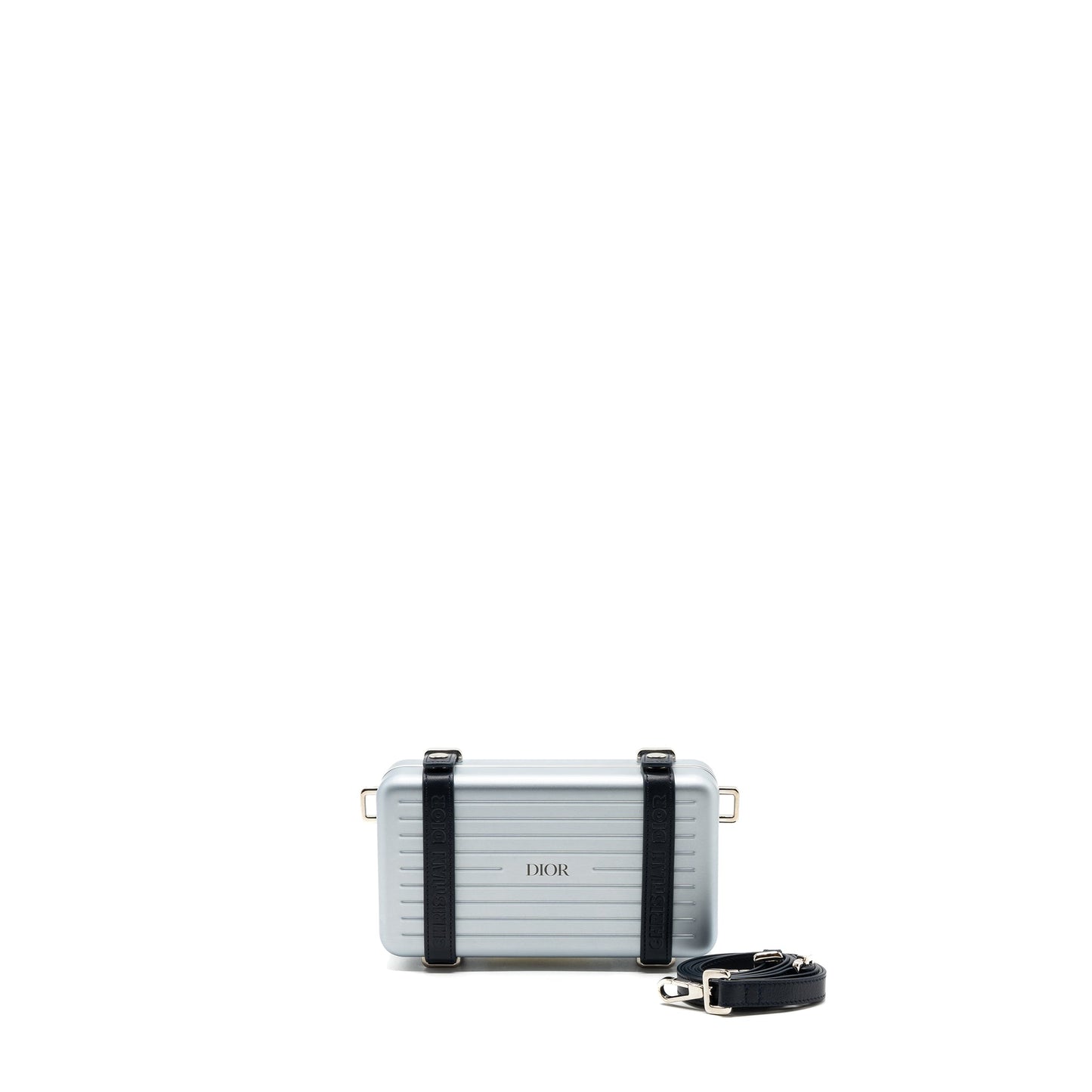 Dior X Rimowa clutch trunk bag aluminium / calfskin silver / black SHW