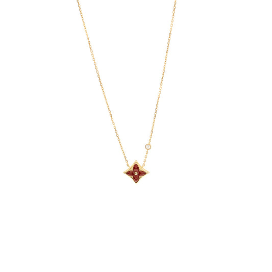 Louis Vuitton Colour Blossom BB star pendant, pink gold, cornelian, diamond