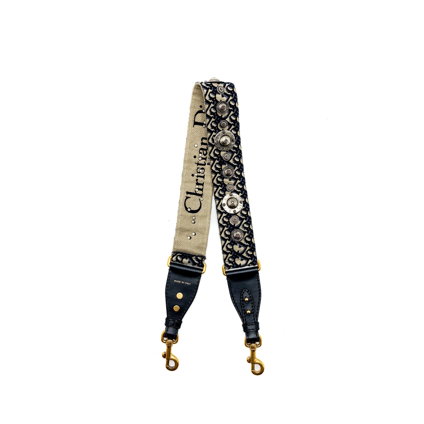 Dior Wide Shoulder Strap Blue Dior Oblique Jacquard GHW