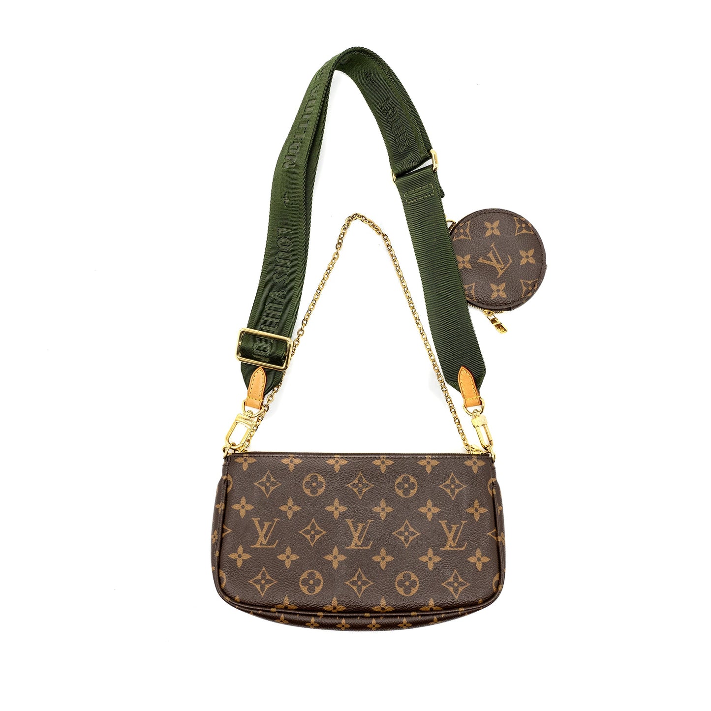 Louis Vuitton Multi Pochette Accessories Monogram Canvas Khaki GHW